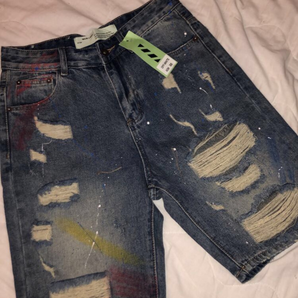 Off white jean shorts